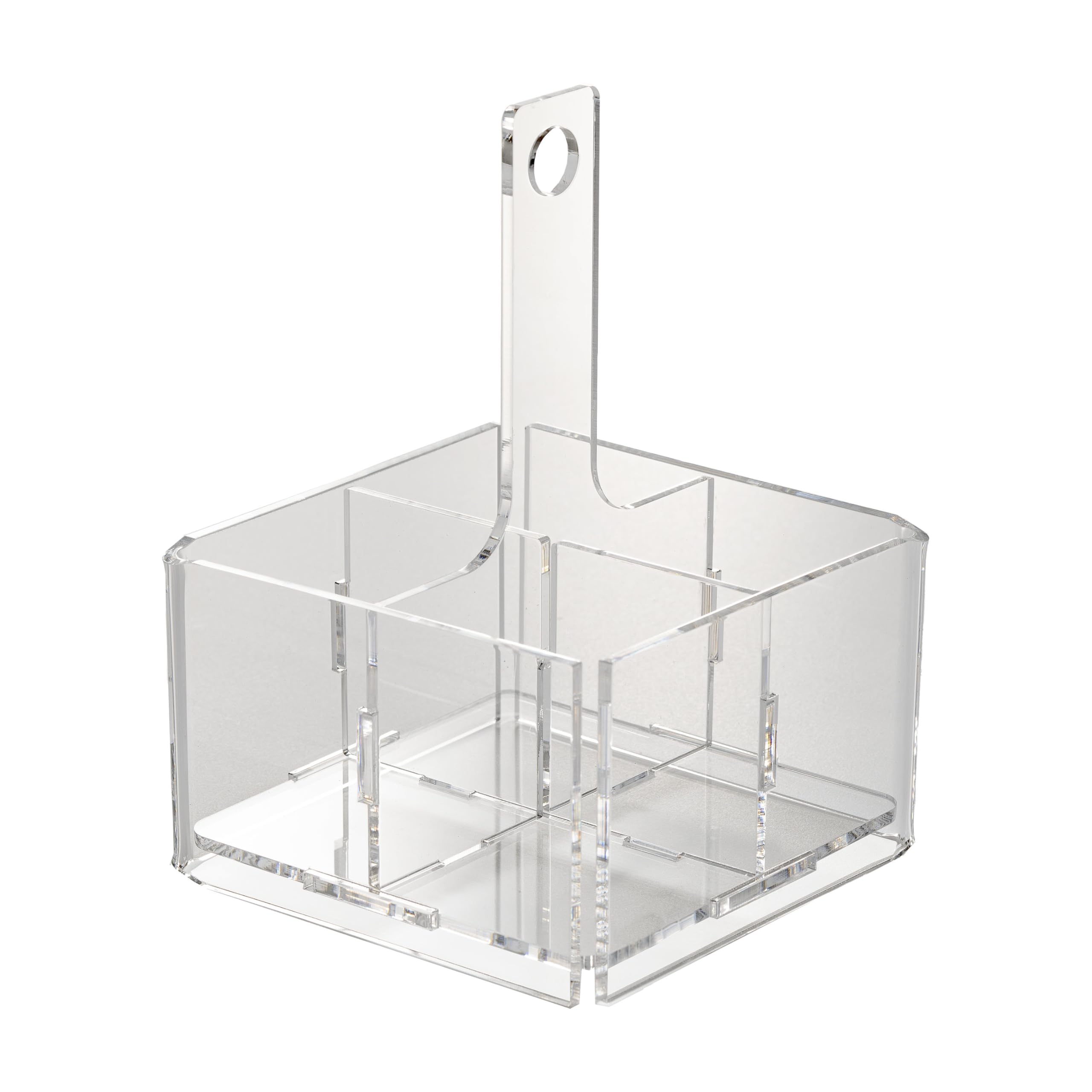 LINEE Recanati MediterRANEA Porte-couverts en PMMA 17 x 17 x 23 cm - Organisation de table moderne - Design élégant Made in Italy (Transparent)
