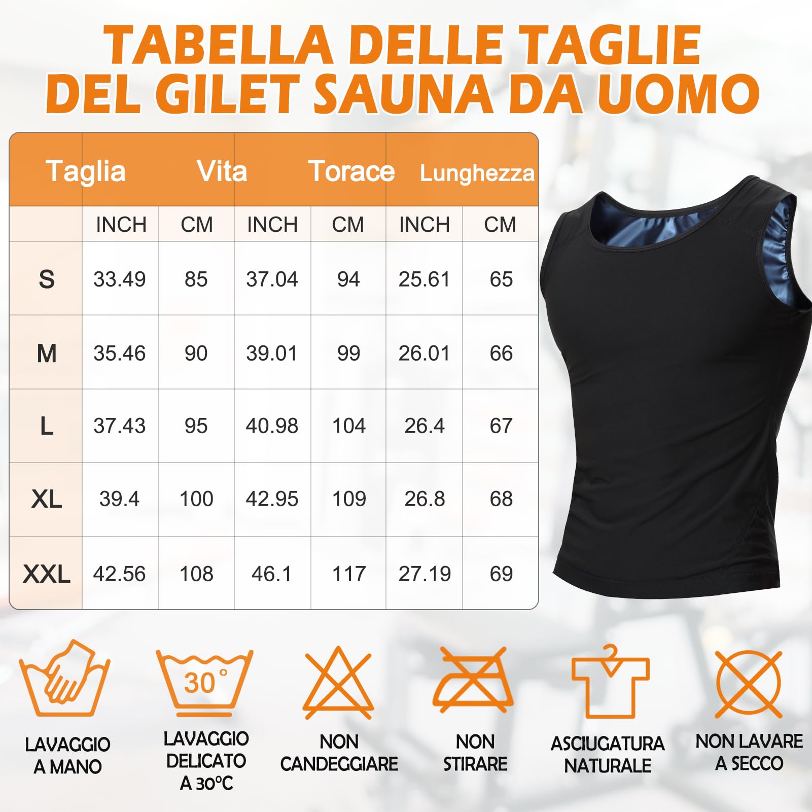 Kiiwah Canottiera Dimagrante da Sauna Uomo, Gilet Sauna Riscaldamento, Camicia Traspirante per Perdita di Peso Fitness