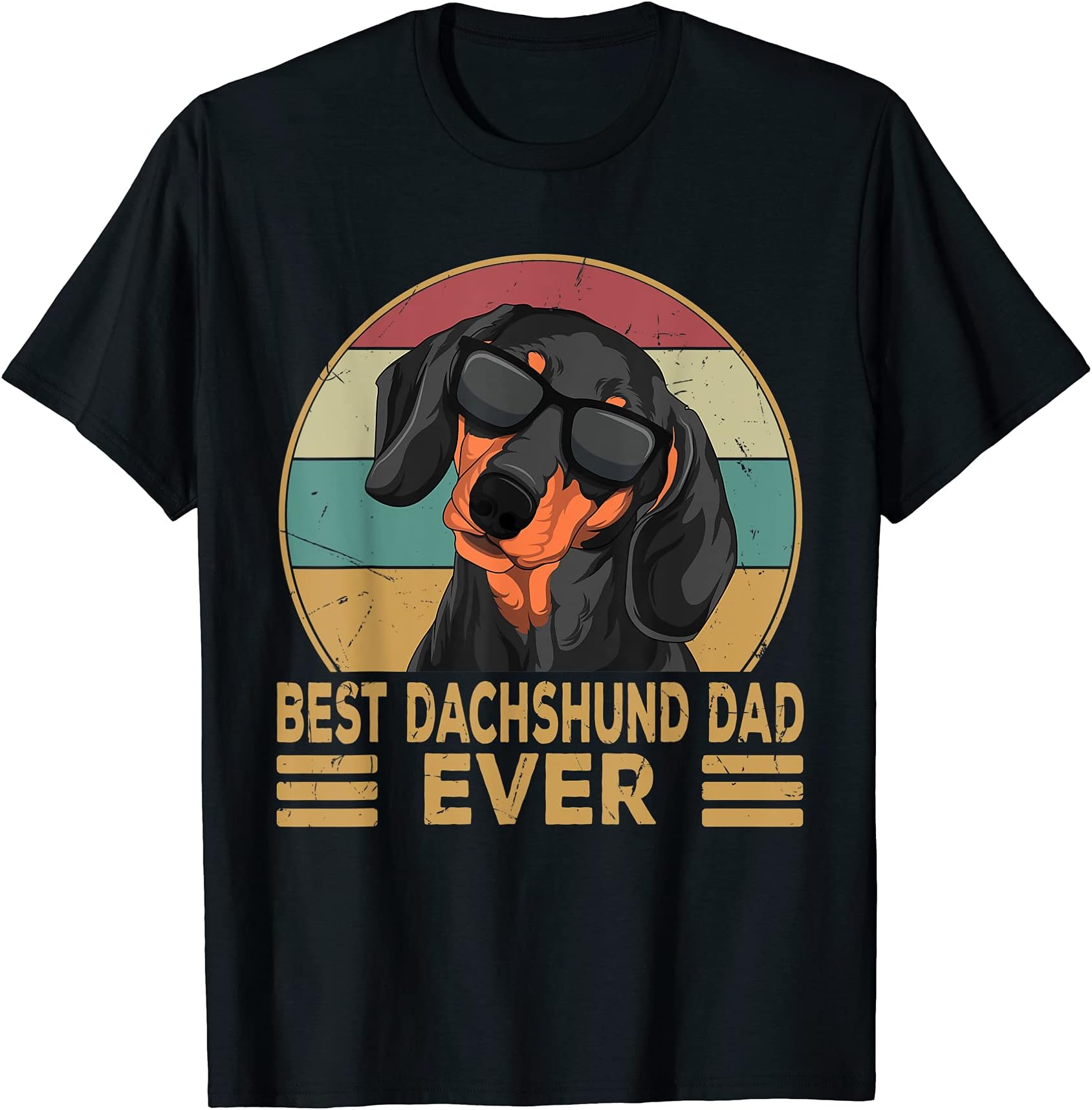 Best Dachshund Dad Ever Funny Weiner Dog Gifts T-ShirtOEKO-TEX STANDARD 100