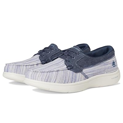 SKECHERS On The Go Flex Radiant Striped Metallic Canvas Boat Shoe Women