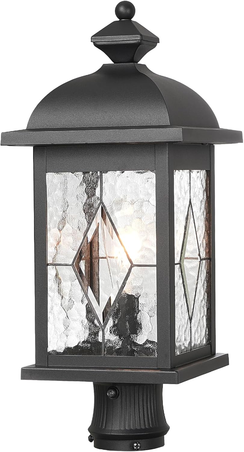Dusk to Dawn Outdoor Post Lights Waterproof Aluminum Lamp Post Light Fixture Black Pole Lights Outdoor for Yard Patio Pathway Garden