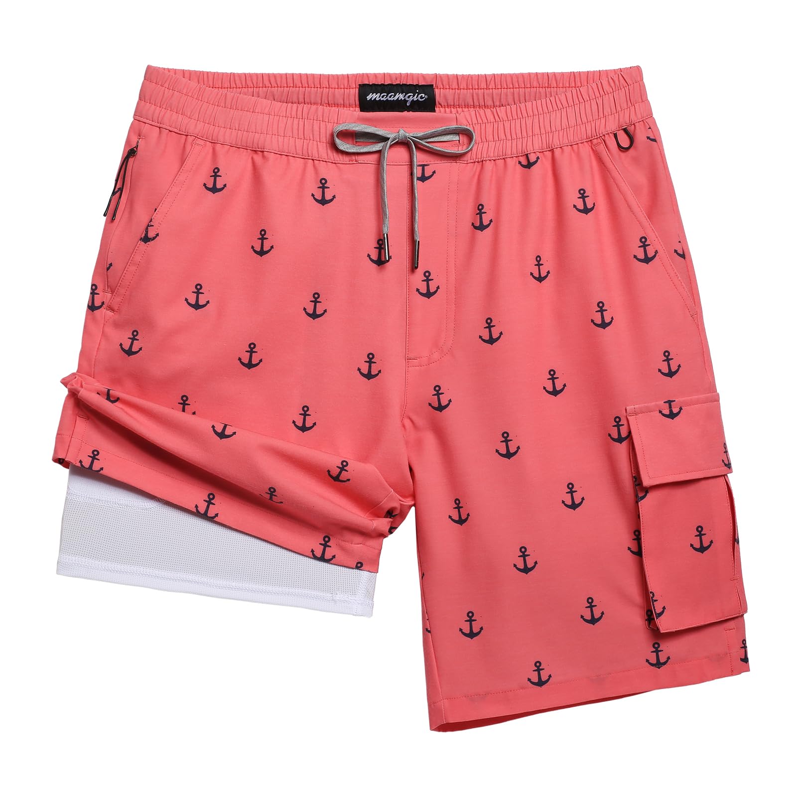 maamgic Mens Swim Trunks with Compression Liner 9 inch Quick Dry Men Bathing Suit Stretch Board Shorts