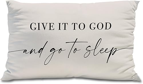 Knibeo Give It to God and Go to Sleep, funda de almohada decorativa para cama, funda de almohada de 12 x 20 pulgadas, funda de almohada decorativa