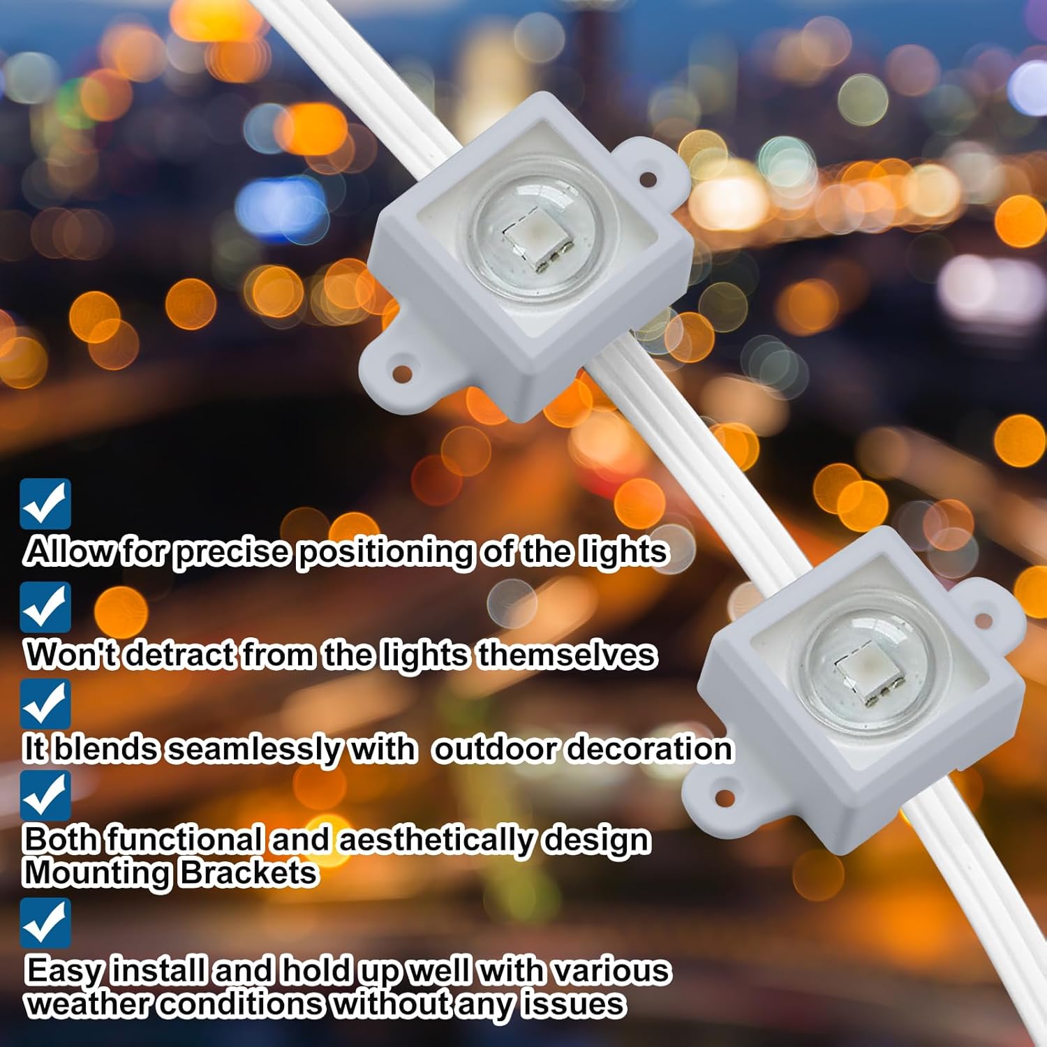 72 Set Mount for Govee Outdoor Lights H705 LED Light Mounting Bracket Clip with 144 Screws Waterproof Mounting Clips Compatible with Govee (Model H705),Fit for 100Ft Light,White - Image 3