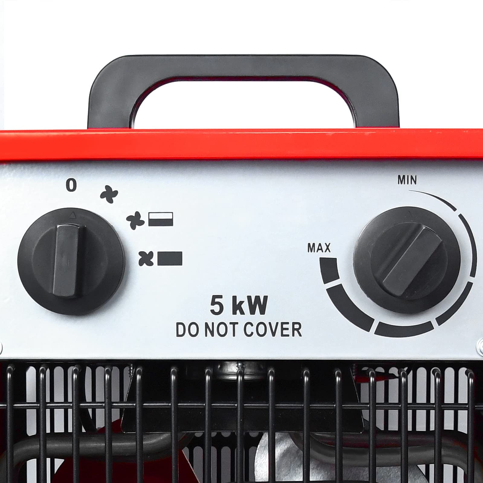 UISEBRT Grzejnik Elektryczny 5 kW 400 V – Grzejnik Budowlany z Termostatem i 4 Stopniami Ogrzewania, Dmuchawa (5 kW)