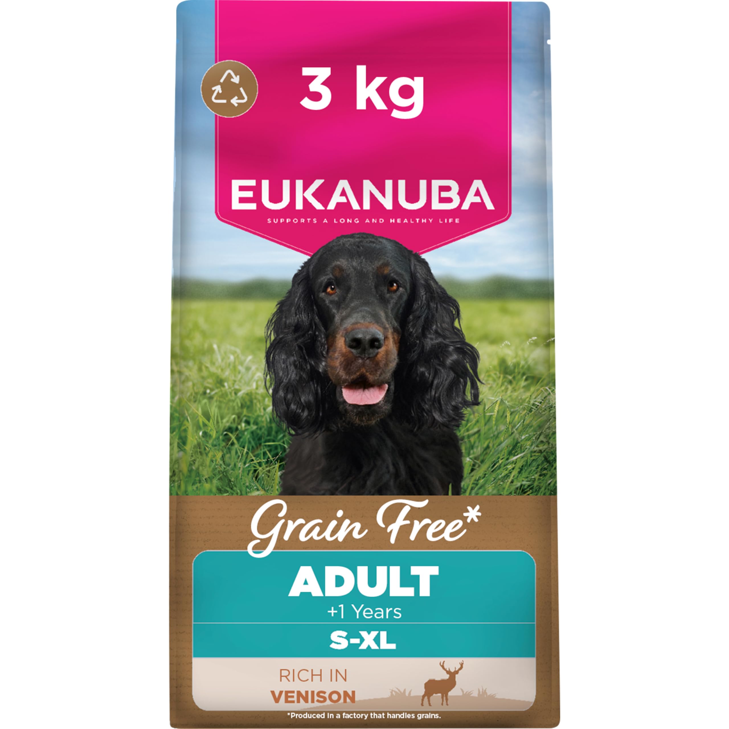 Eukanuba Grain Free Venison - Complete Dry Dog Food - For Adult Dogs 3KG