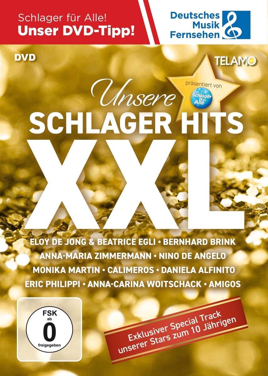 Unsere Schlager Hits Xxl DVD Internacional con los mejores éxitos de la música alemana