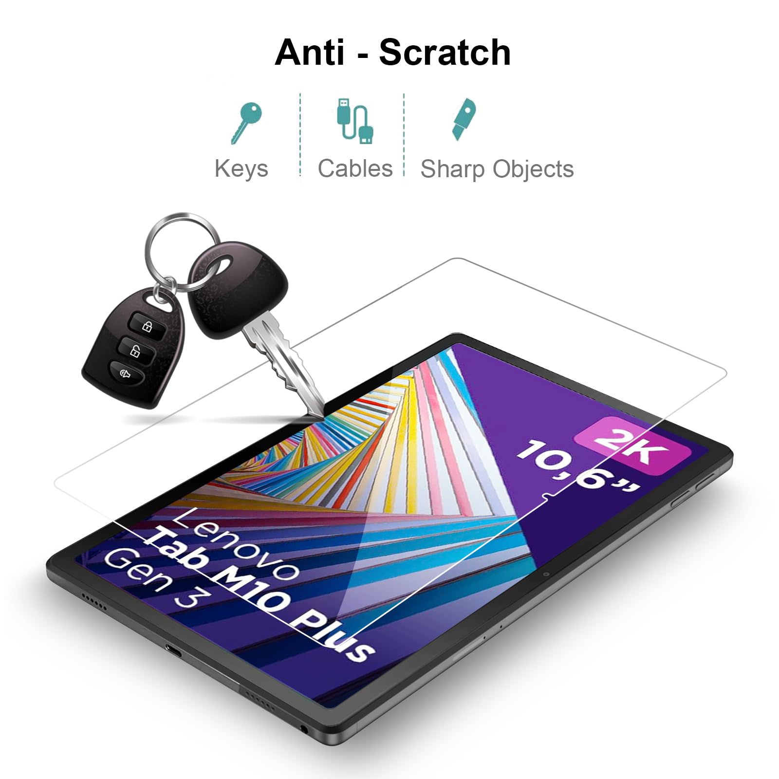 smartect Vetro Temperato [2 Pezzi, Clear] compatibile con Lenovo Tab M10 Plus (3rd Gen) 10.6, Pellicola Protettiva HD Anti Graffio, Senza Bolle, Durezza 9H, 0.3mm Ultra Trasparente, Ultra Resistente