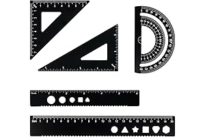 5 Pcs Metal Geometry Set: Ultimate Precision for Architectural, Engineering, and Student Use