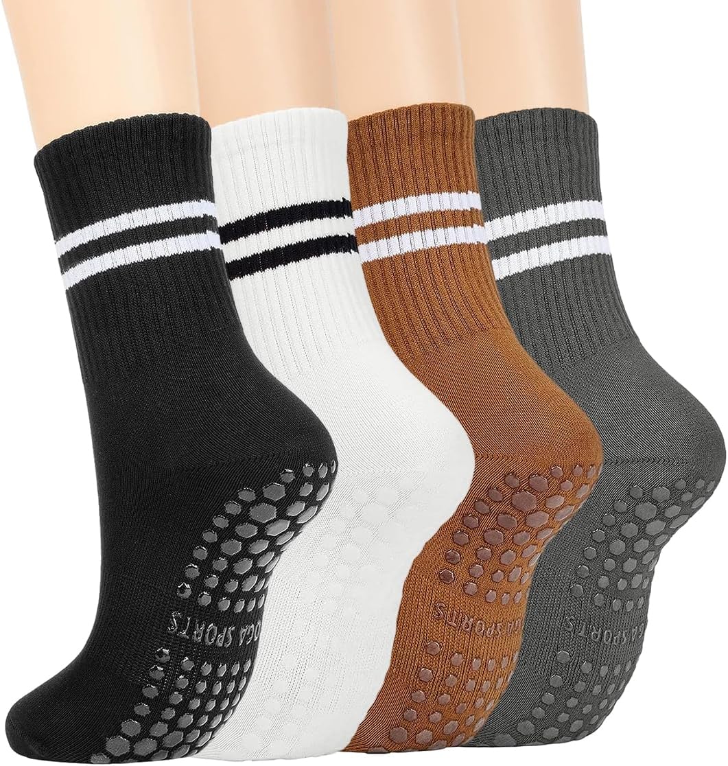 Alternova Yoga Socks with Grips for Women, Non Slip Grip Socks for Yoga, Pilates, Barre, Dance