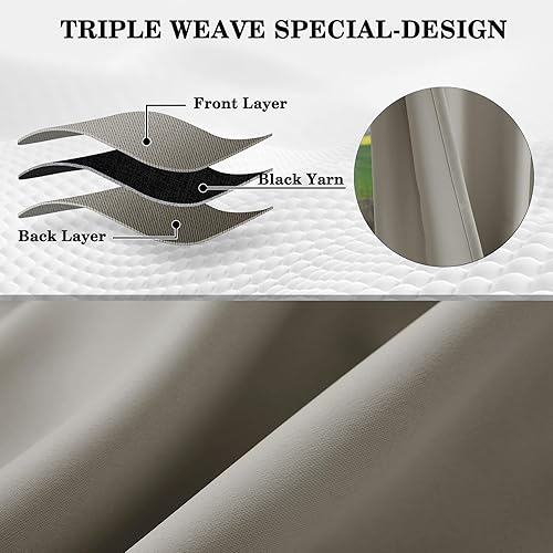 Miniatura 4 de Cortinas opacas para puerta corrediza con aislamiento térmico, cortinas insonorizadas con bloqueo de luz, tratamiento de ventana para dormitorio,