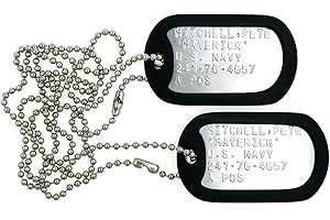 Personalized Engraved Dog Tag Necklace Set