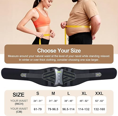 Miniatura 6 de Soporte de espalda ajustable con soportes laterales duales, almohadillas de TPE 3D y doble tirón cruzado en X - Cinturón de apoyo de espalda baja