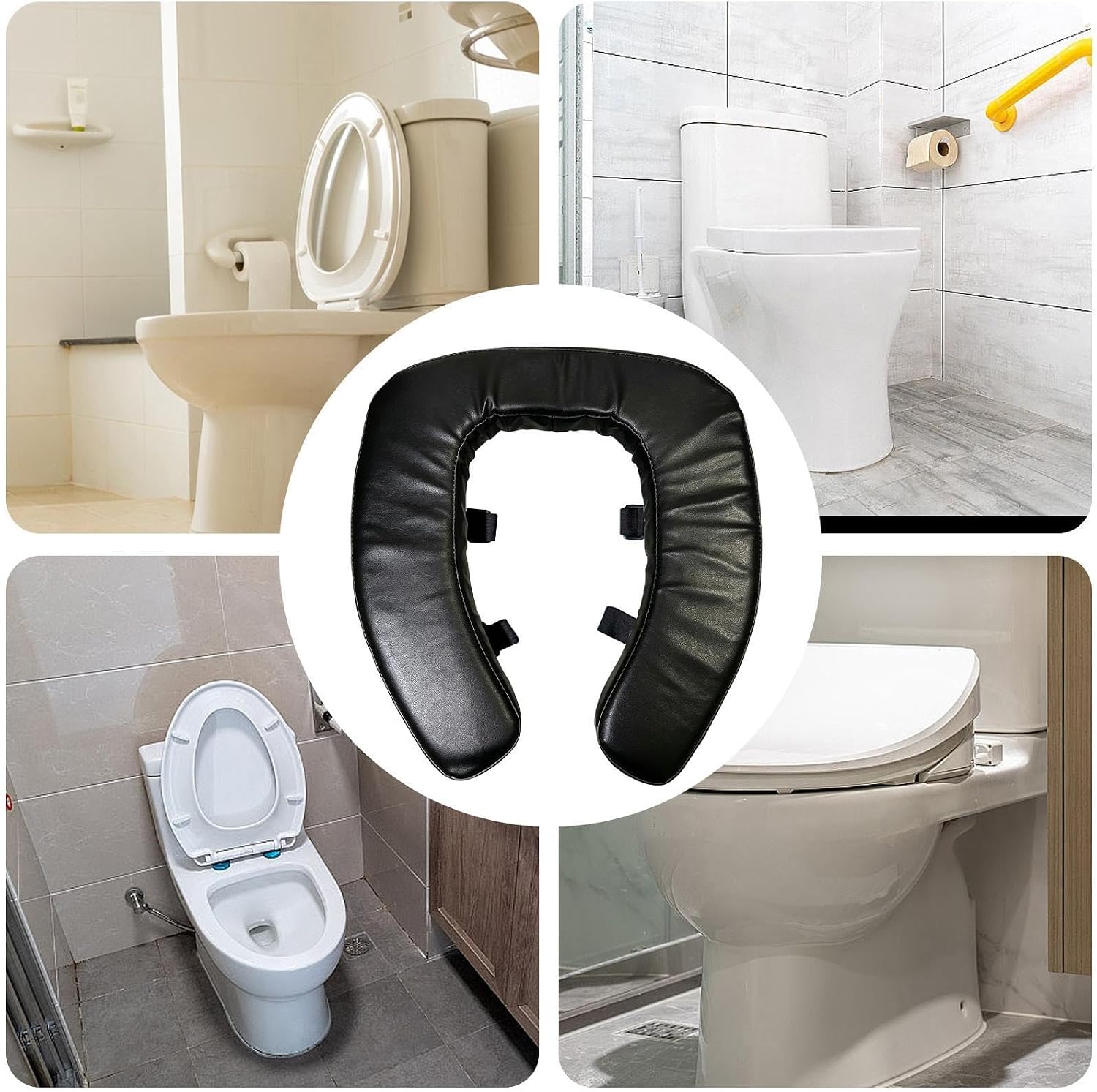 Toilet Seat Riser - Elevated Bathroom Seat, Non Slip Design, Senior Support