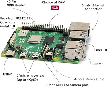 ミニPC Vemico Raspberry Pi 4 Model B(RAM 4GB) Vemico Raspberry Pi 4 4GB Kit Raspberry pi 4 Model B Starter