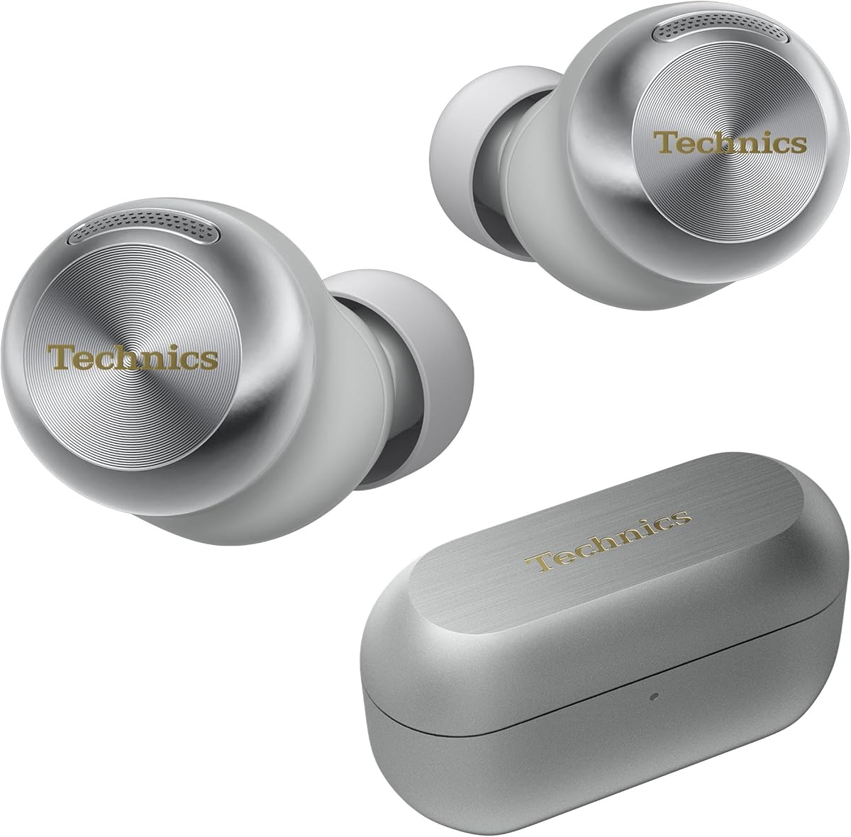 Technics Reference Class Hi-Fi Wireless Earbuds, Dolby Atmos with Head Tracking, Adaptive Noise Cancelling, 3 Device Multipoint, 10-hr Battery, Wireless Charging, Improved Fit - EAH-AZ100-S (Silver)