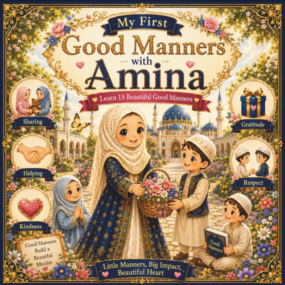 My First Good Manners with Amina: Learn 15 Beautiful Islamic Manners, Kindness, Respect, Gratitude & Everyday Akhlaq for Muslim Kids Ages 3–7