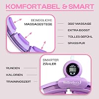 WELLRELAXX Smart Hula Hoop Csendes Súlygolyóval és Számláló Funkcióval - Lila Fogyókúrás Karika Derékszorítóval 70-110 cm 4