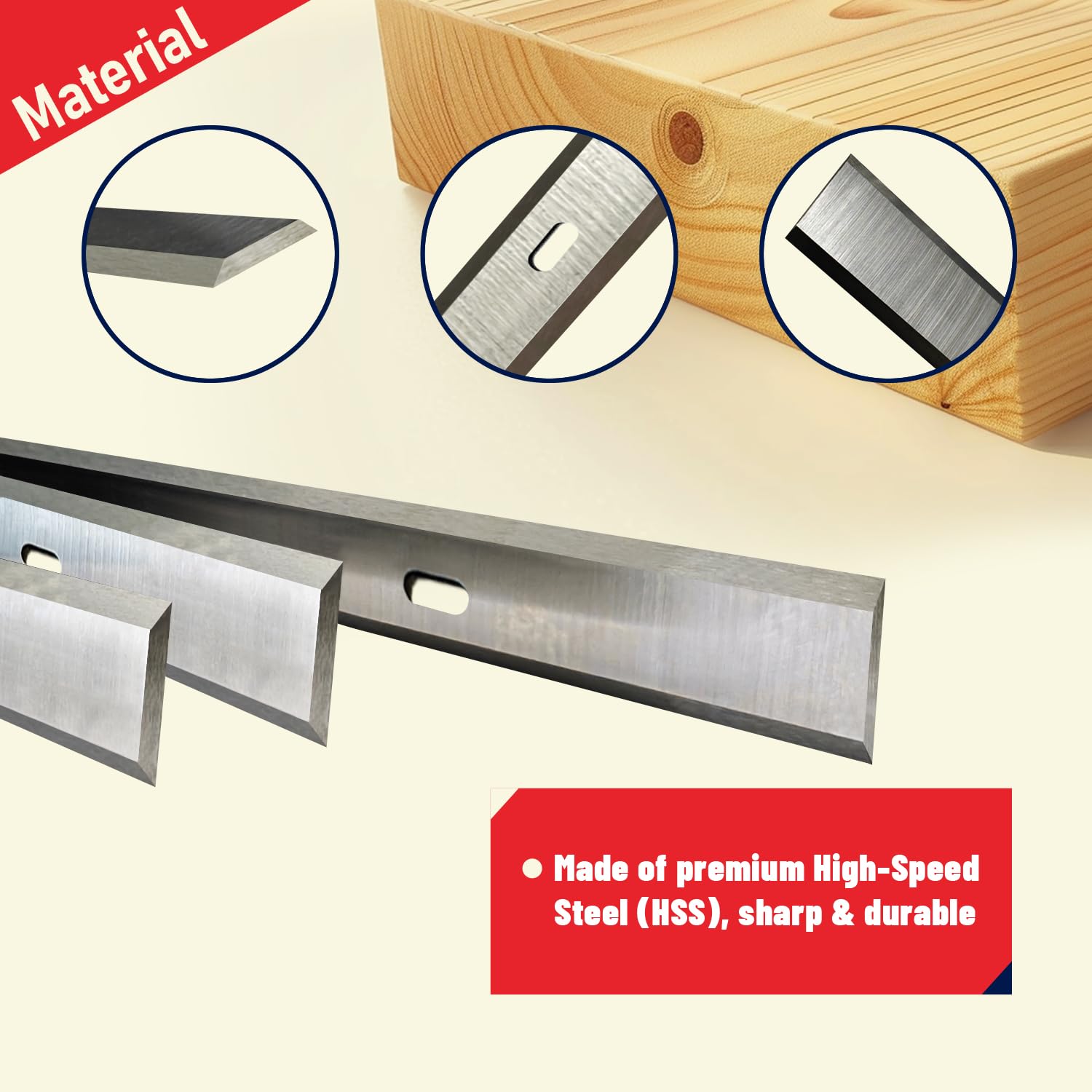 Cuchillas cepilladoras HSS de 13 pulgadas para cepilladoras Delta 22-549 22-555 22-590 Wen 6552 Craftsman 21743 Grizzly G0689 Ryobi AP1300 Metabo DH330, 13 x 15/32 x 13 pulgadas /40.6 cm- 6pcs