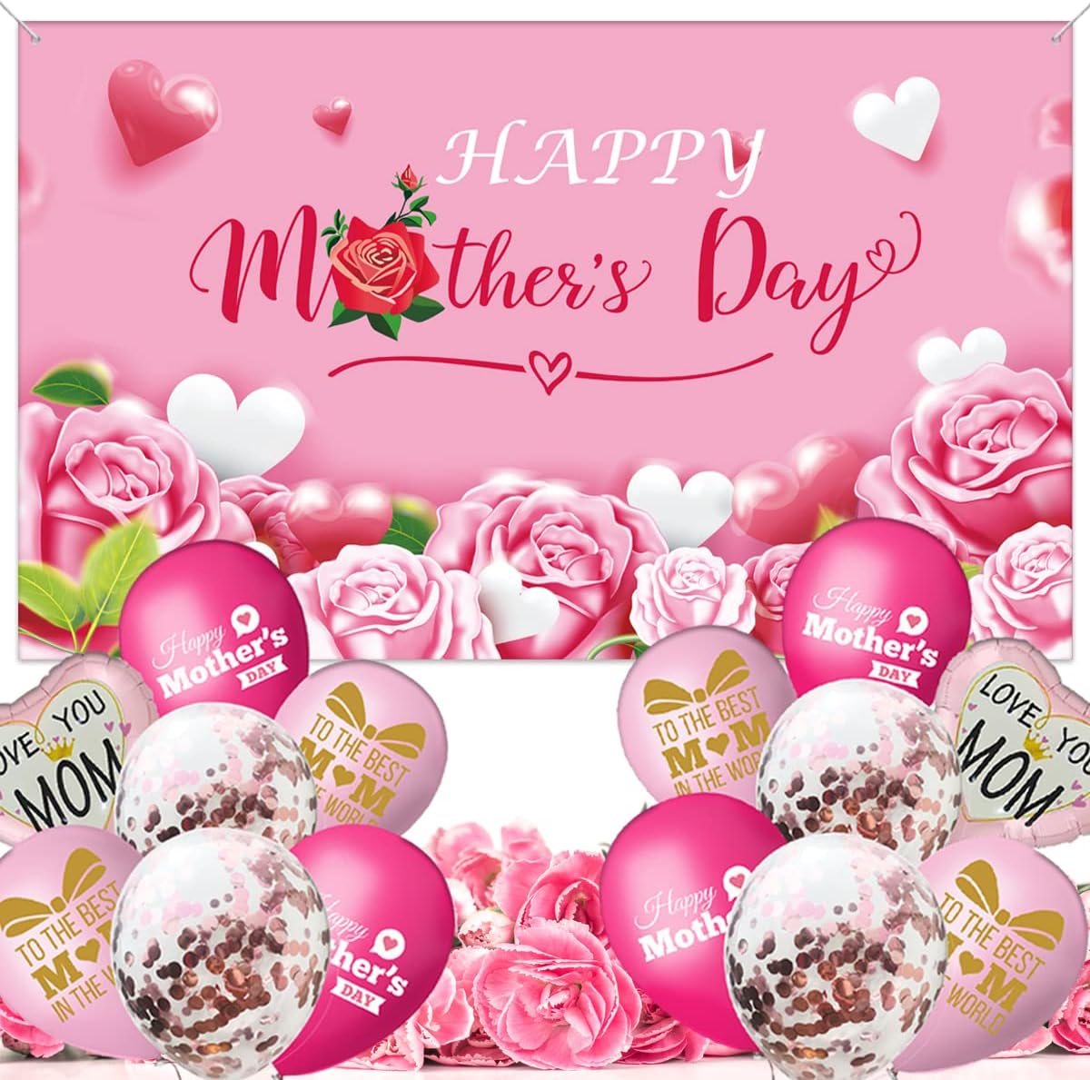 HITOUR Happy Mothers Day Decorations Mothers Day Balloons