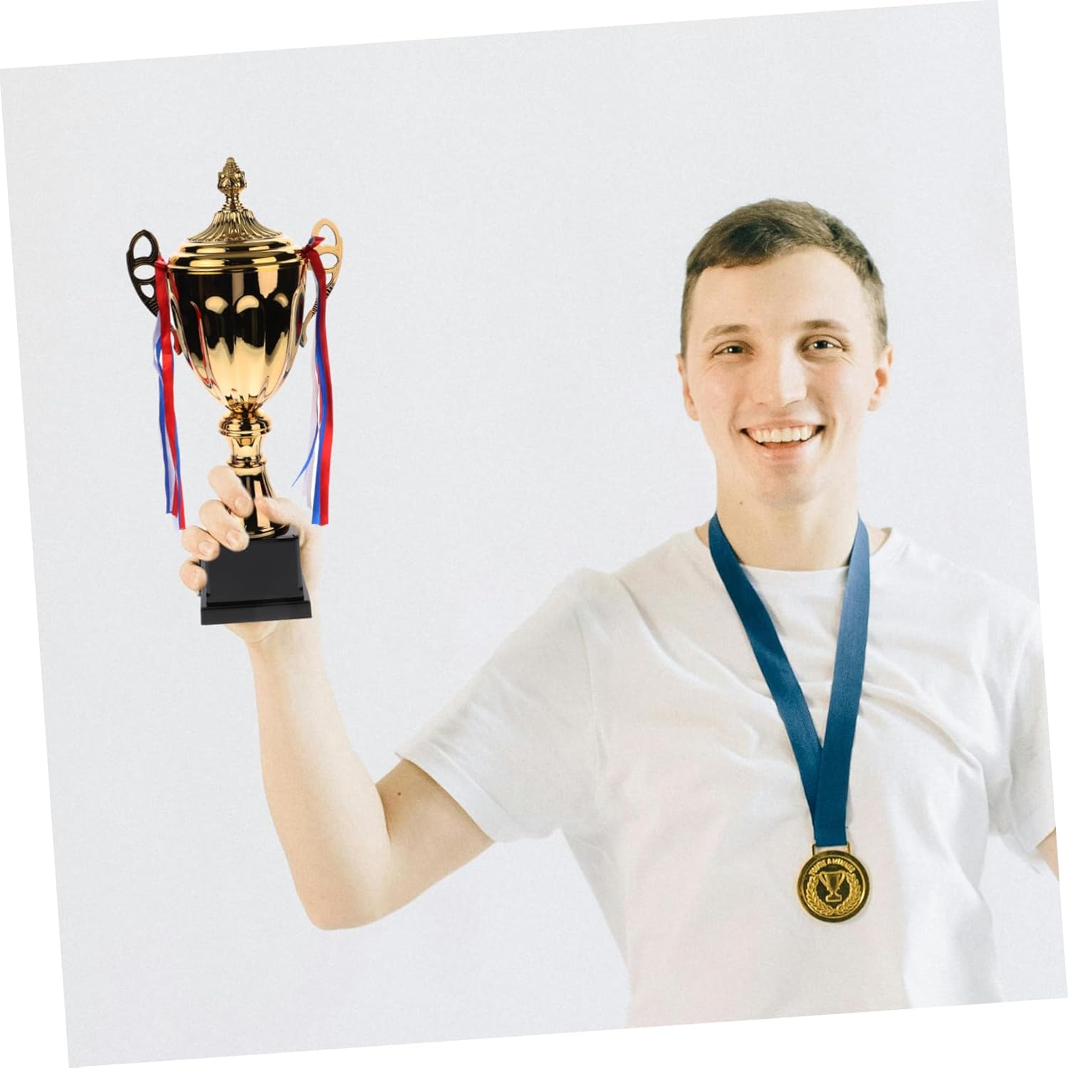 Metal Trophy for Sports Competitions Durable Award Cup for Basketball Soccer School Tournaments Honor Trophy for Ceremony and Recognition