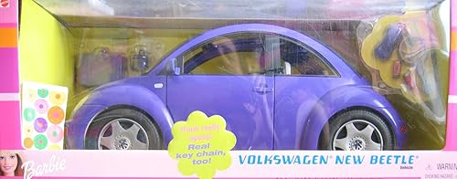 Barbie Volkswagen Beetle vehículo (púrpura) con llavero real (2000)