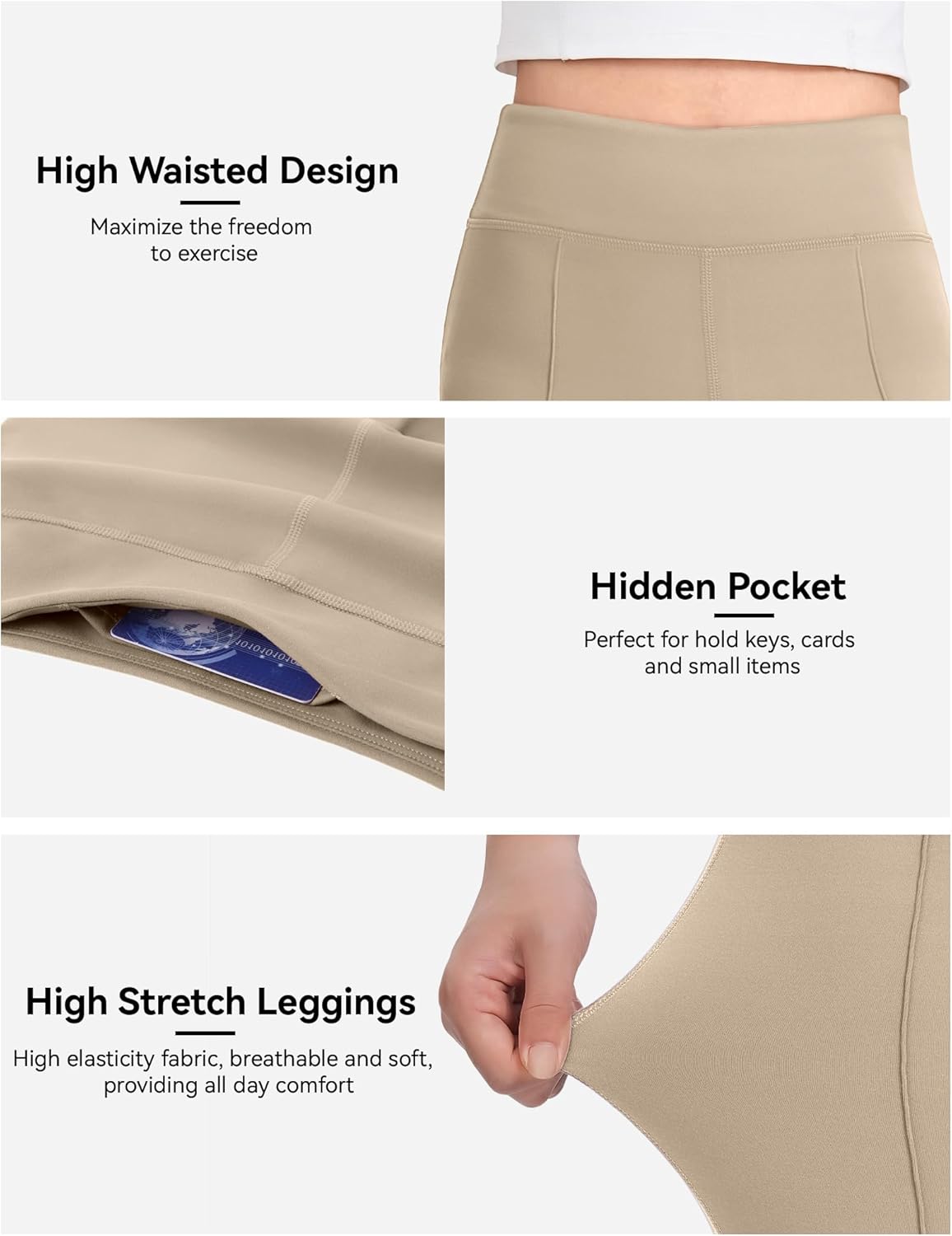 JOCMIC Girls Flare Pants High Waisted School Uniform Pant Bell Bottom Leggings with Hidden Pockets - Image 5