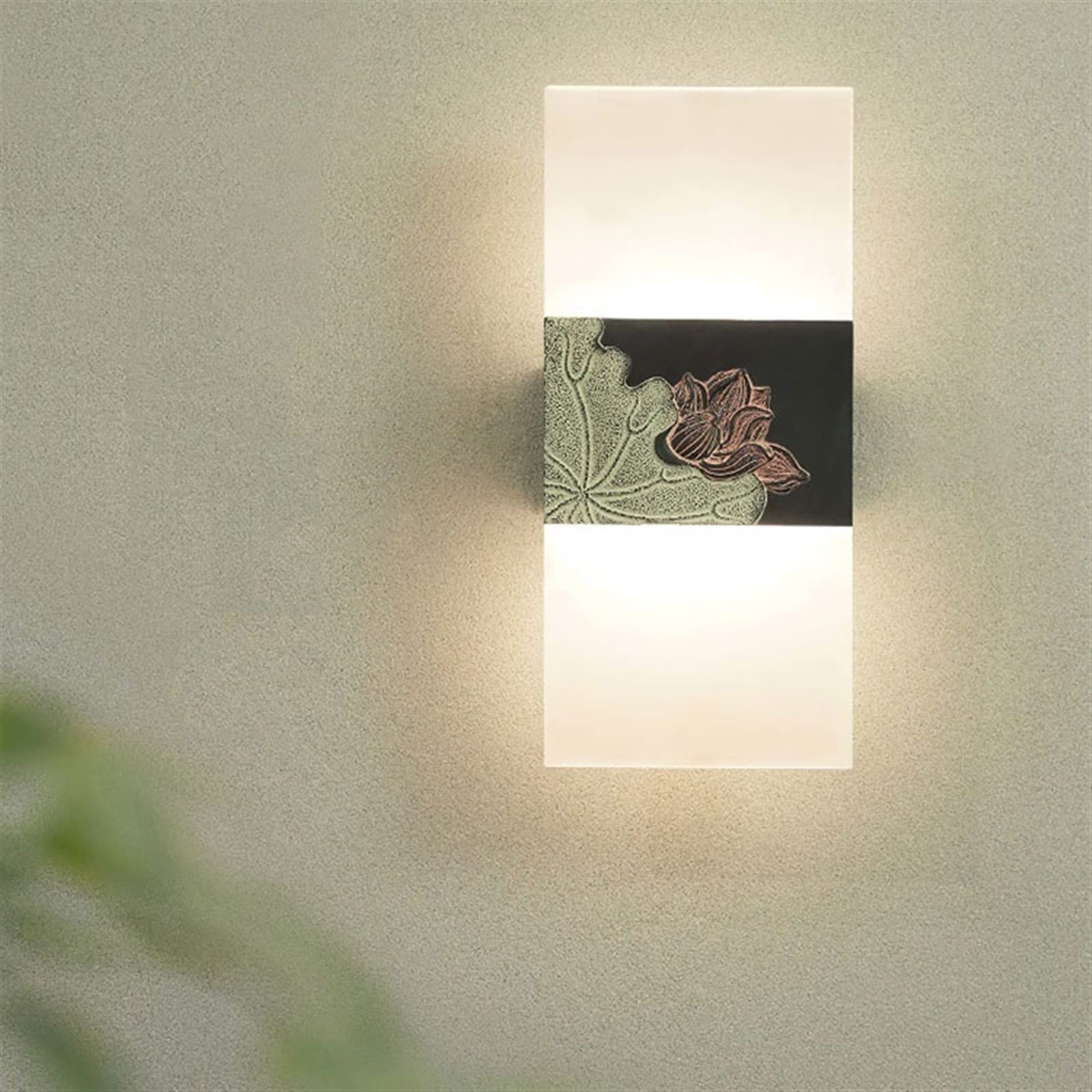 Lámparas pared Lámpara de pared con diseño loto, elegante, clásica, for decoración, for dormitorio y mesita noche Decoración apliques