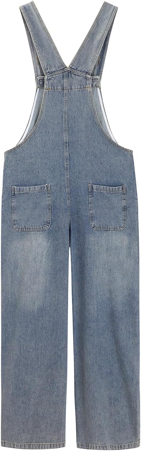 Kids Jeans Overalls Button Sleeveless Strap Bib Denim Jumpsuits with Pockets Boys Girls (Light Blue #1, 11-12 Years)