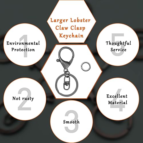 Miniatura 10 de 30 llaveros con cierre de langosta para la fabricación de joyas, cierre de langosta de metal, clips de gatillo giratorios con cierres giratorios,