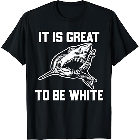 Funny White Shark Tee Shirt