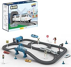 DIY Indian City Train Magnetic Connectors Assembly Battery-Powered Track Car Set for Boys and Girls (91 Pcs)