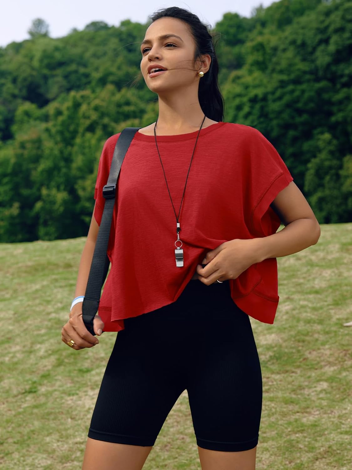 SENSERISE Womens Open Back Workout Tops Backless Short Sleeve Athletic Shirt Running Crop Top Gym Yoga Tee - Image 3