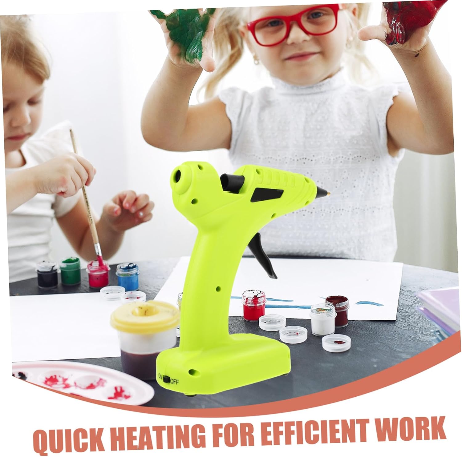 NUOBESTY Mini Hot Melt Glue Gun Cordless Diy Craft Tool Quick Heat Wireless Gluing Machine for and Girls Arts Crafts