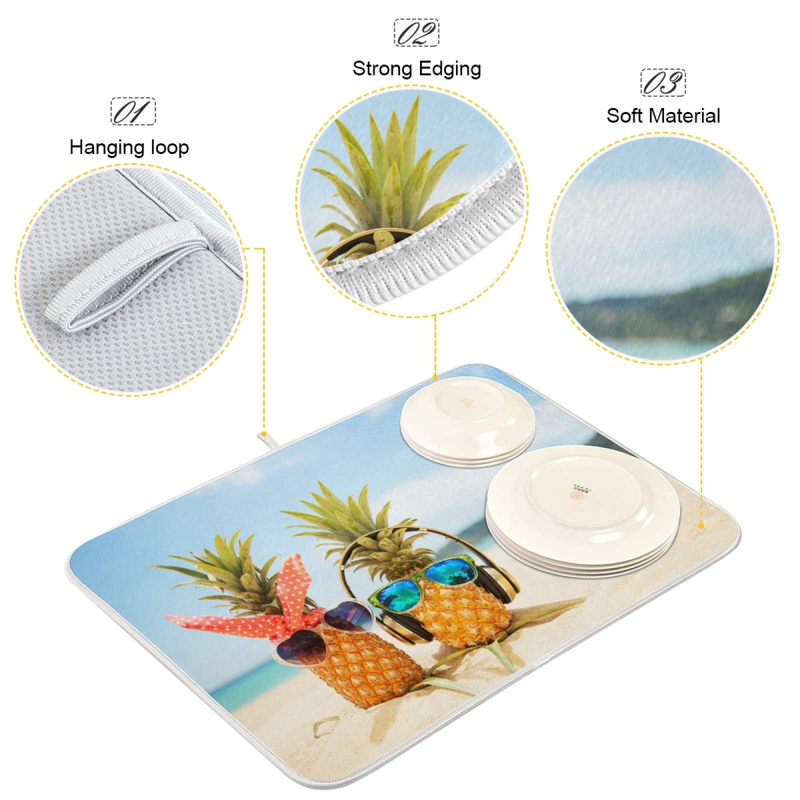 Crisp Tapis De Séchage à Vaisselle En Forme D'ananas – Tapis