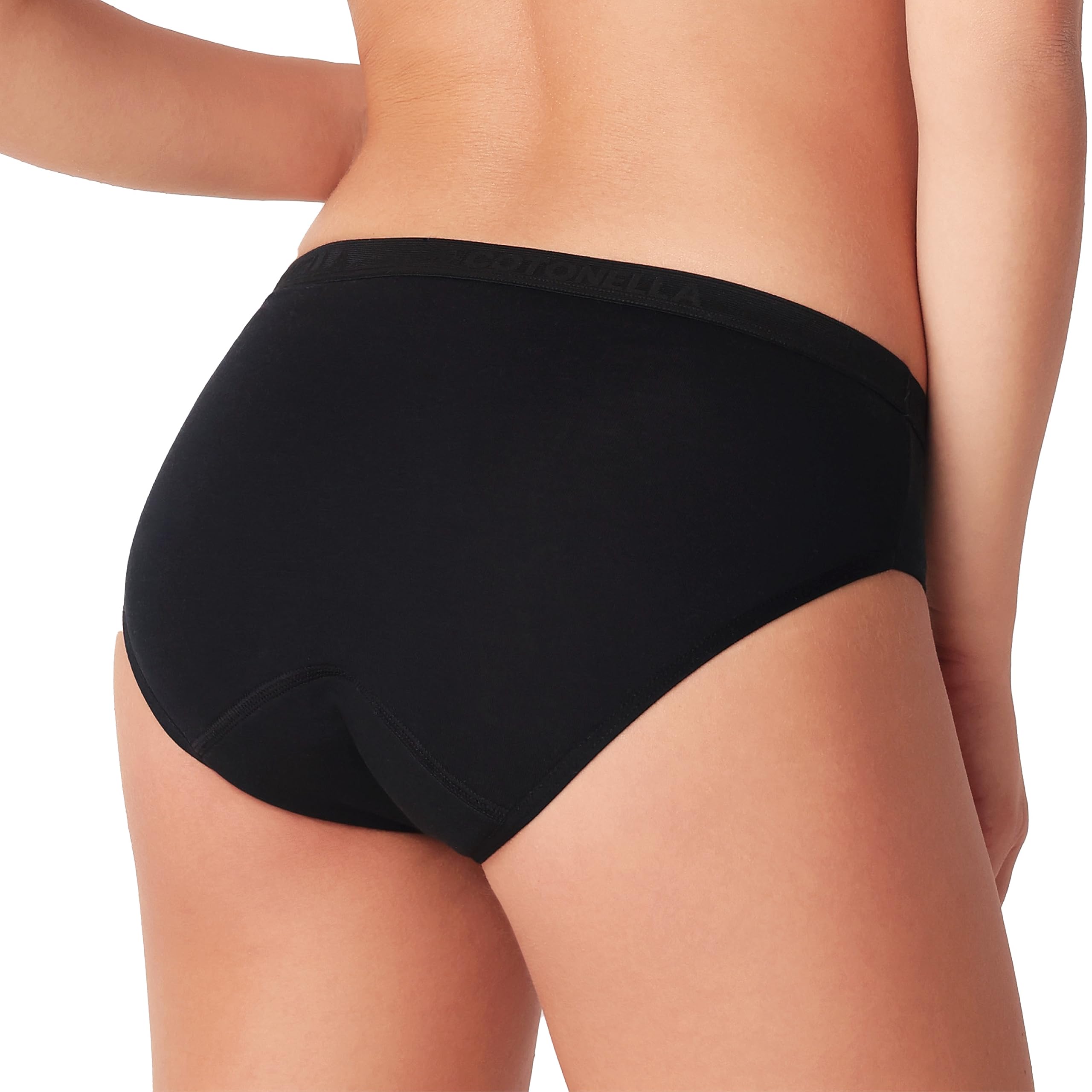Cotonella, Slip assorbente FloWear in Morbido Cotone bielastico, Con Tassello Antibatterico Lavabile e Riutilizzabile, adatto per Flusso moderato - Conf. da 2 pezzi - art. ADB62K2