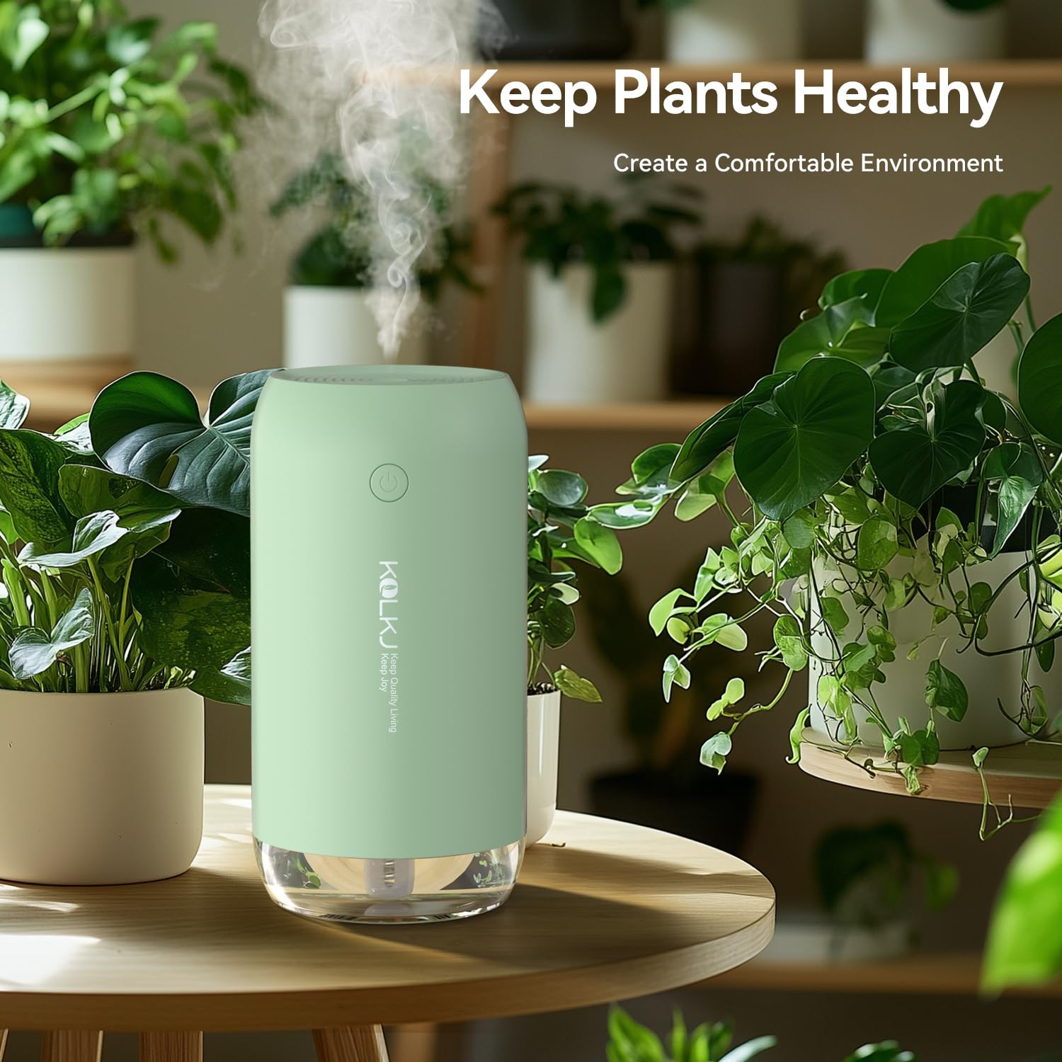 Przenośny mini nawilżacz, 350 ml, mały nawilżacz z zimną mgiełką, USB osobisty nawilżacz na biurko do sypialni, samochodu, biura, podróży z automatycznym wyłączaniem i 2 trybami mgły (zielony)