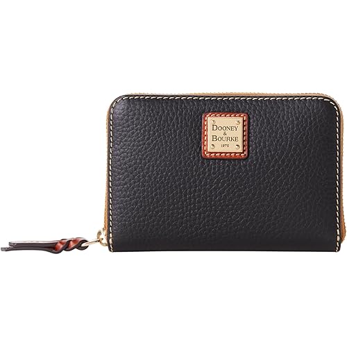 Dooney & Bourke Wallet, Pebble Grain Medium Zip Around Wallet - Black
