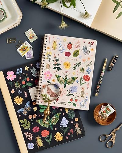 Miniatura 4 de RIFLE PAPER CO. Curio Cuaderno encuadernado en espiral, 150 páginas, carpetas de bolsillo de almacenamiento interior, cubierta a todo color con