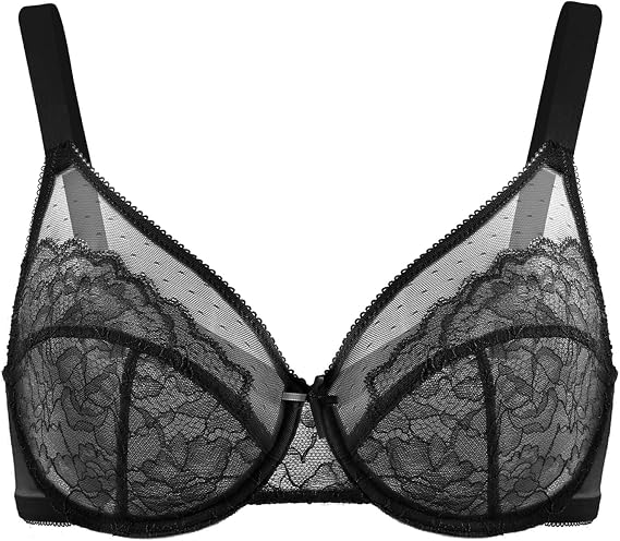 HSIA Minimizer Bras for Women Enchante Full Coverage Underwire Bras Plus Size Lifting Floral Lace Bra for Heavy Breast