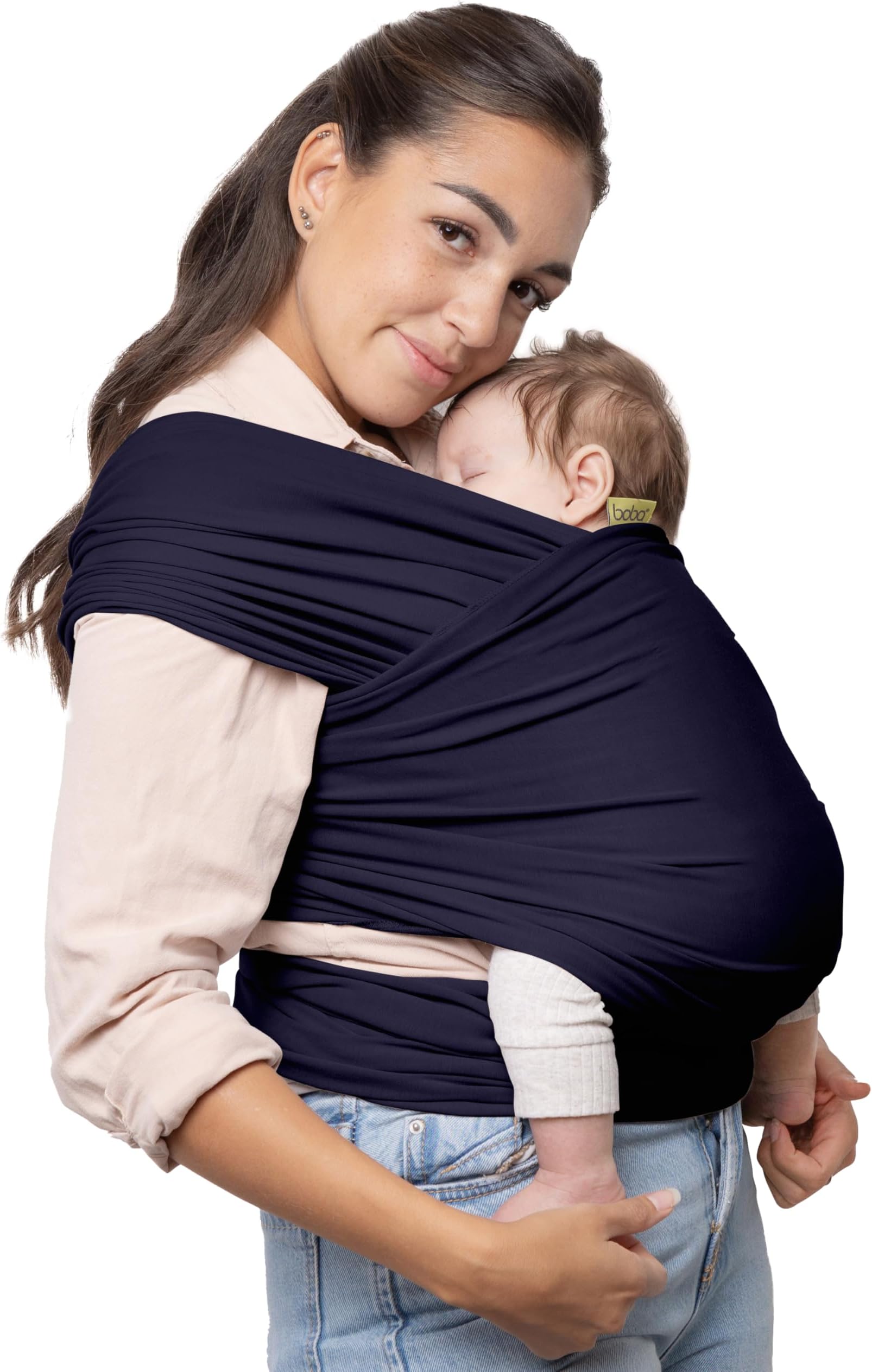 Boba Wrap Baby Carrier, Navy Blue - Original Stretchy Infant Sling, Perfect for Newborn Babies and Children up to 35 lbs
