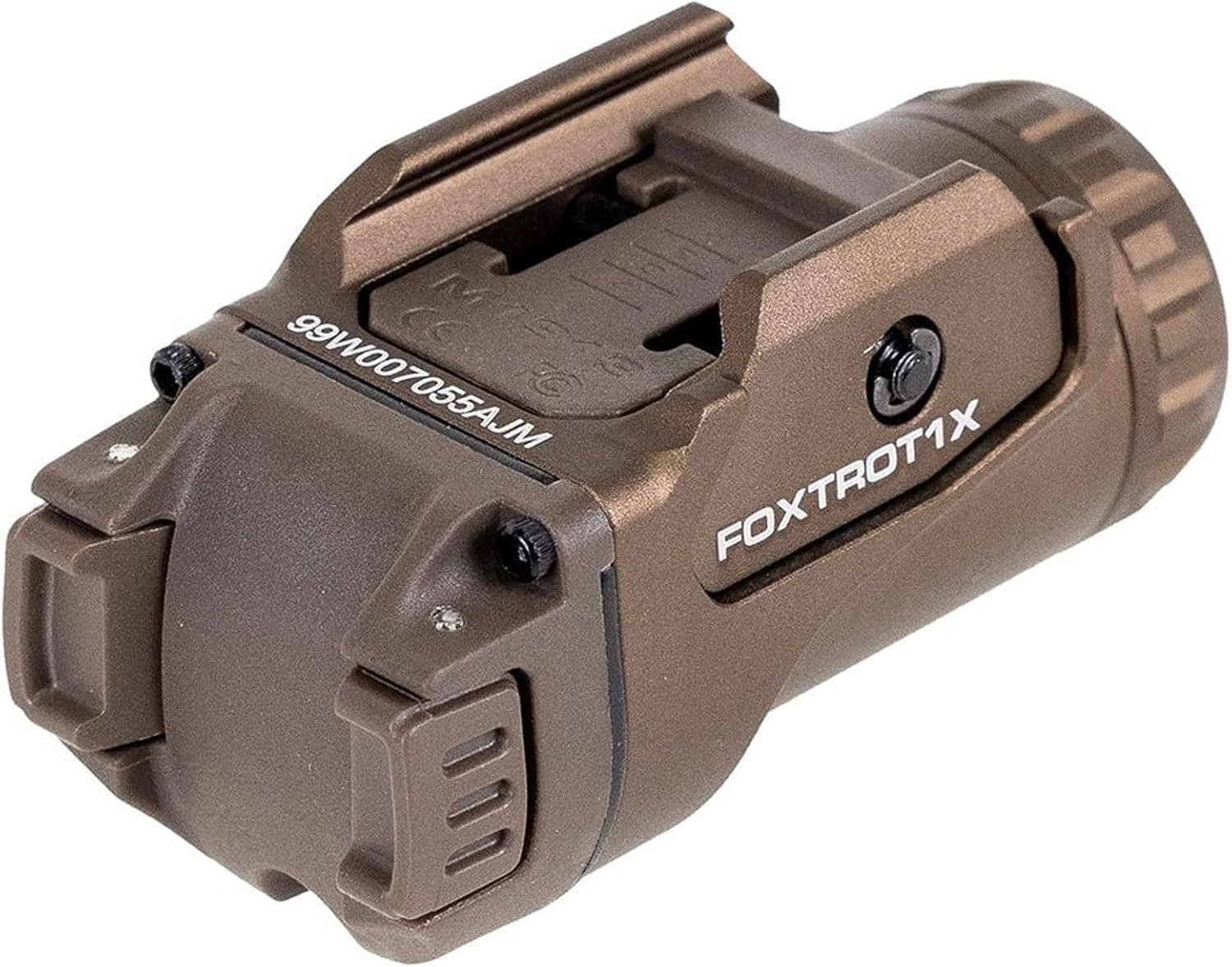 Sig Sauer Foxtrot1X 450 Lumens Compact Durable Tactical Rail-Mounted Handgun Flashlight with Ambidextrous Push-Button Side Switches, FDE