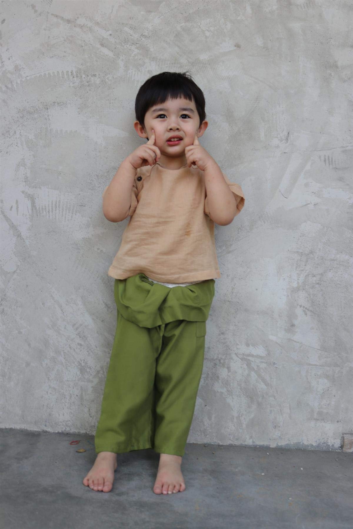 LOFBAZ Cute Fisherman Harem Pants for Baby Girls Boys Kids Toddler Boho Hippie Aladdin Clothes Summer Yoga Outfits Boutique Clothing Green 3/4Y