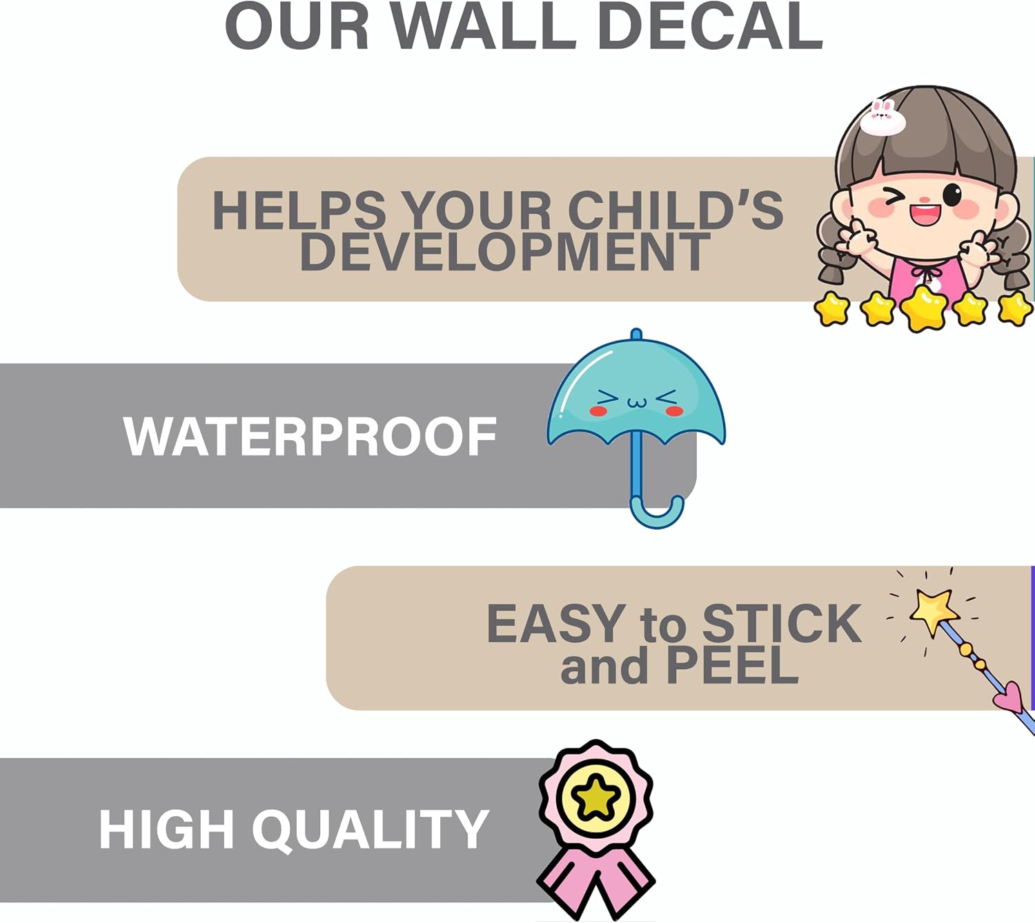 ABC Alphabet Wall Decals for Kids – Animal Letters Educational Wall Stickers for Nursery, Playroom, or Classroom – Fun ABC Wall Art for Toddlers and Children’s Room Decor