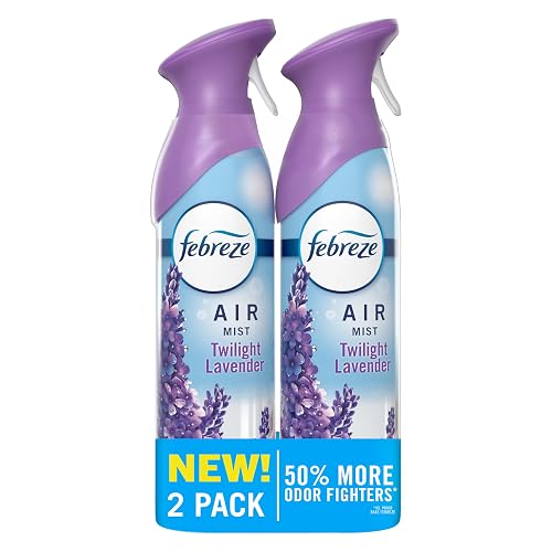 Febreze Air Mist, Air Freshener Spray, Odor Fighting Room Spray, Deodorizer for Home Bathroom Kitchen Office Apartment Dorm Room Classroom, Twilight Lavender Scent, 8.1oz (Pack of 2)