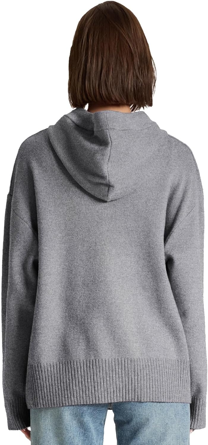 Womens Sweaters Soft Knit Pullover Henley Neck Long Sleeve Drawstring Button Front Casual Trendy Hoodies - Image 9