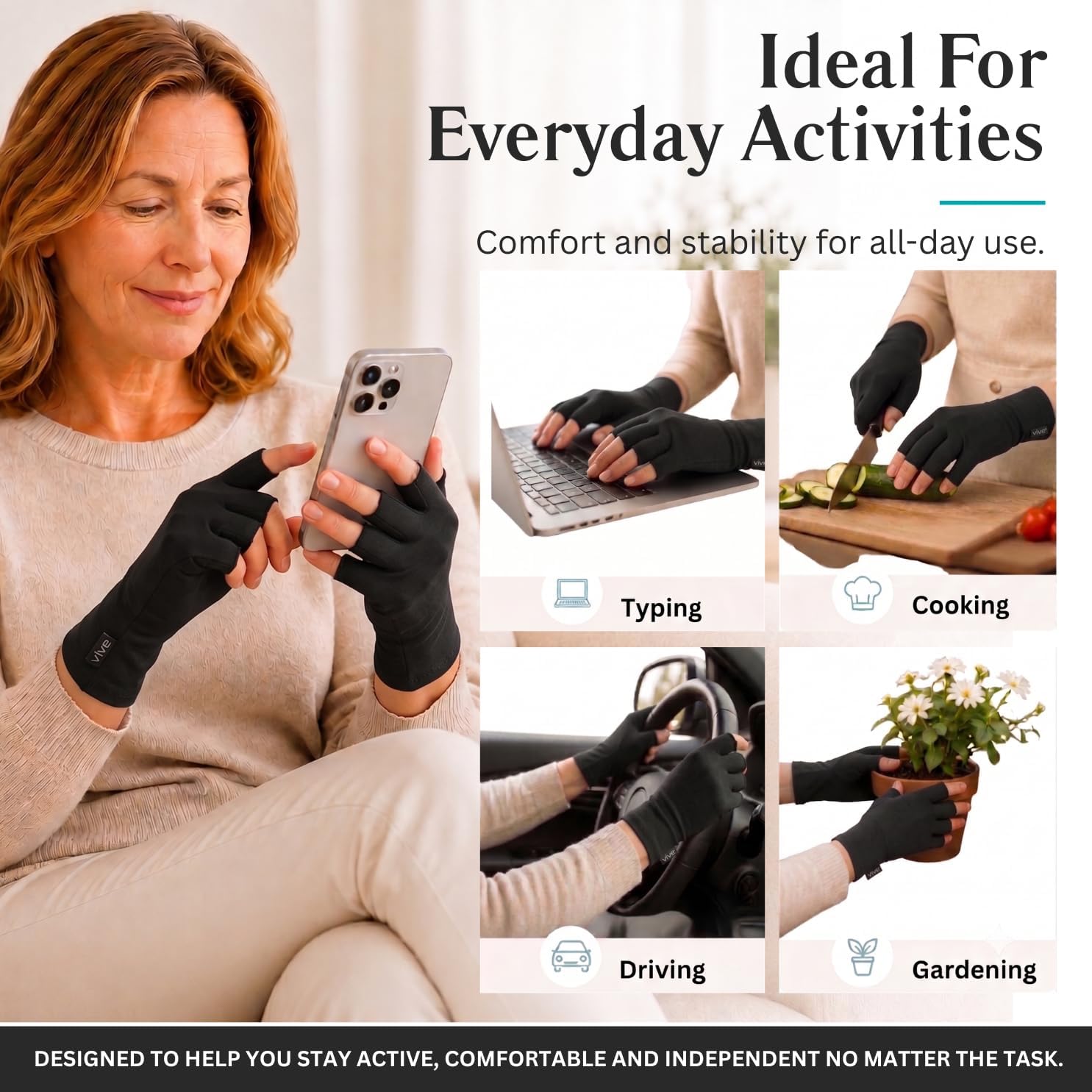 Vive Arthritis Gloves - Men, Women Rheumatoid Compression Hand Glove