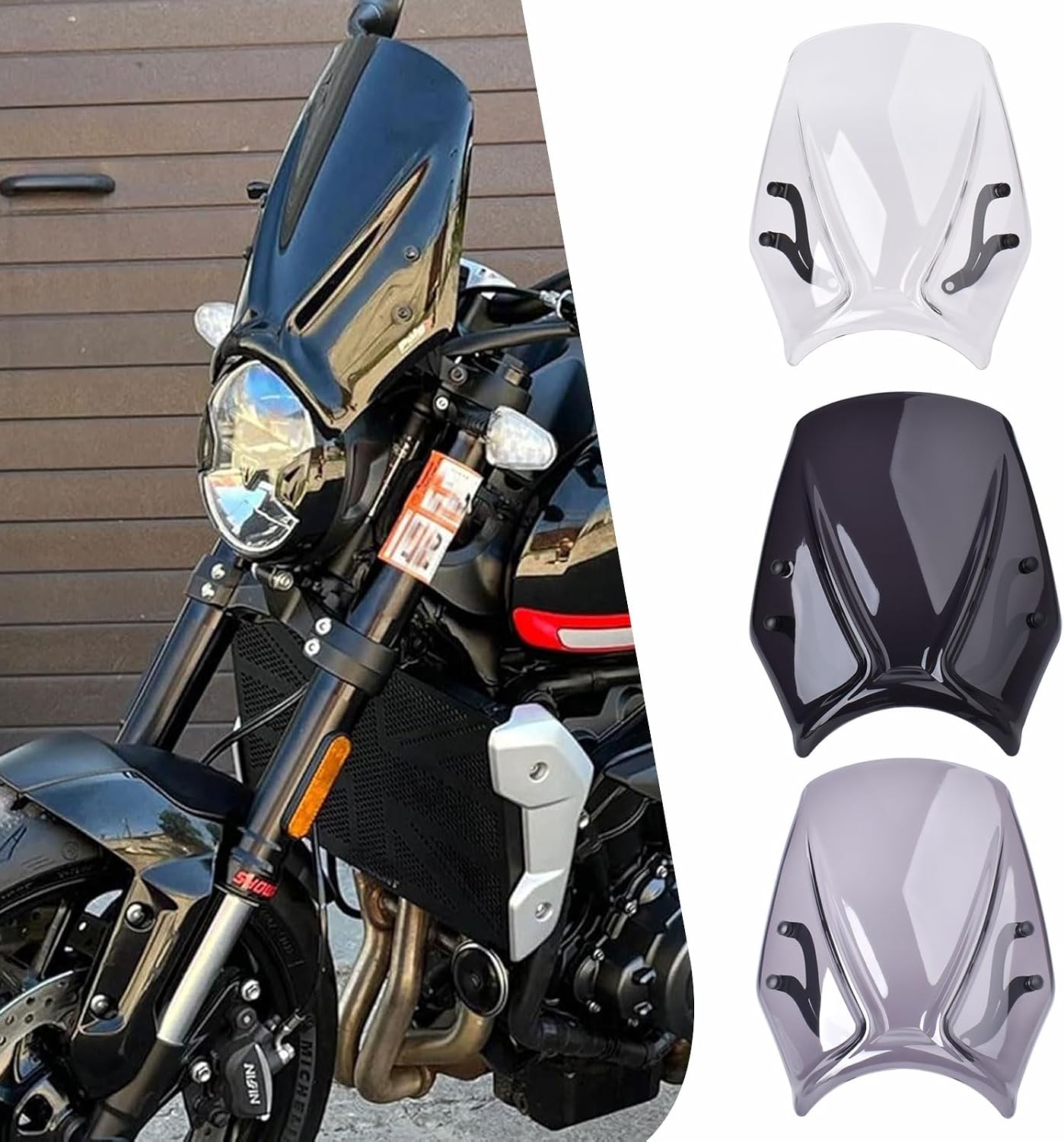 for TRI&UMPH Trident 660 2021-2024 Motorcycle Accessories Windshield Windscreen Wind Screen Deflector Protector Fairing Sports Visor Windshield Windscreen Protective Guard (Light Smoke)