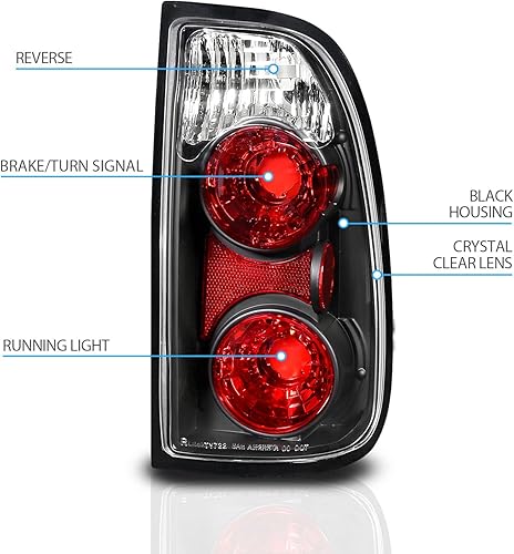Miniatura 4 de AmeriLite Par de luces traseras de freno de repuesto para Toyota Tundra Standard 2000-2006  Access Cab Euro Black - lado del pasajero y del conductor