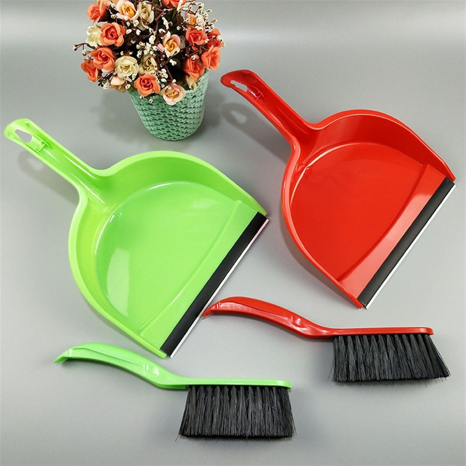 Juego de escoba pequeña y recogedor de escritorio para limpieza de basura, escobas de mano del hogar con pala para limpieza de escritorio (amarillo)